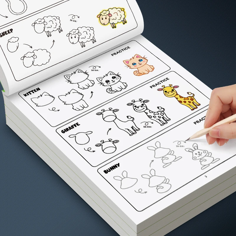 So zeichnen Sie Tiere, Schritt-für-Schritt-Zeichenbuch – Malen lernen, perfekt für kreatives Schreiben und farbiges Zeichenbuch für Kinder – Detail 4