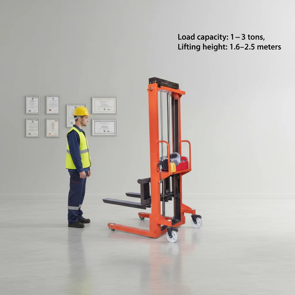 1-3 tons manual stacker with system: safe handling on a flat floor