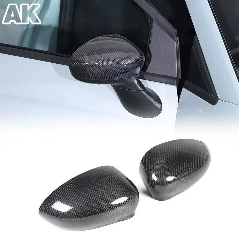 

For Fiat 500 2016-2024+ Real Carbon Fiber Exterior Rearview Mirror Housing Car Exterior Trim Accessories