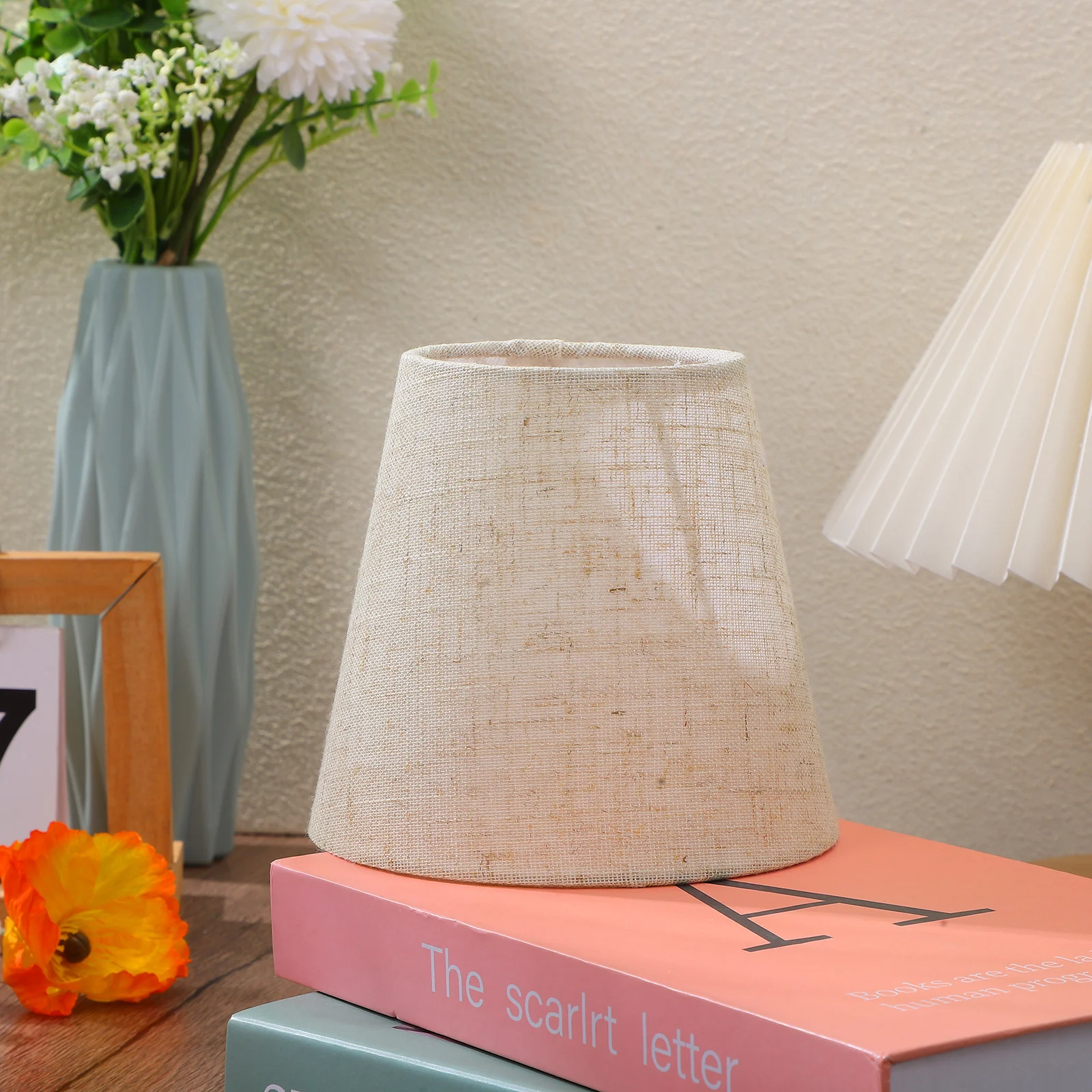 

2Pcs Decorative Fabric Lamp Shade Replacement for Table Lamp Bedside Desk Lamps Chandelier Soft Light Cover