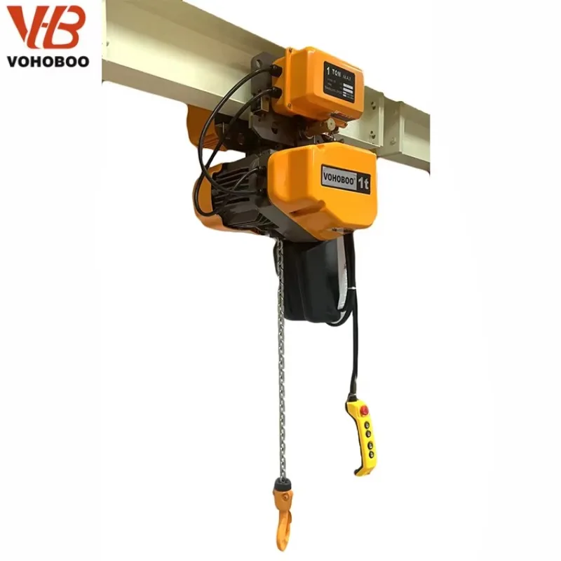 Wholesale 0.25t 0.5t 1t 2t EQ Type Single Chain Electric Chain Hoist With Trolley With Hook From VOHOBOO