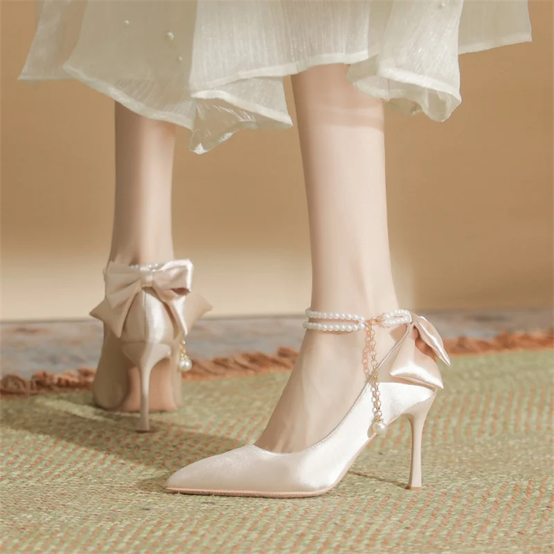 Fashion High Heels 30-44 Plus Size Women Shoes 5/7/9cm Thin Stiletto Banquet Wedding Shoes Sexy Pointed Toe Ladies Party Shoes