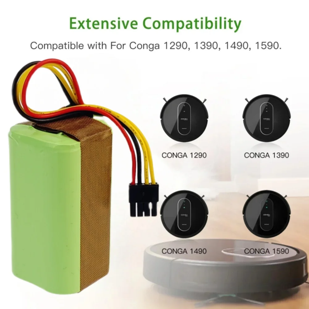 4S1P 14.8 فولت 4800 مللي أمبير بطارية ليثيوم أيون ل Cecotec Conga 1290 1390 1490 1590 جهاز آلي لتنظيف الأتربة البطارية