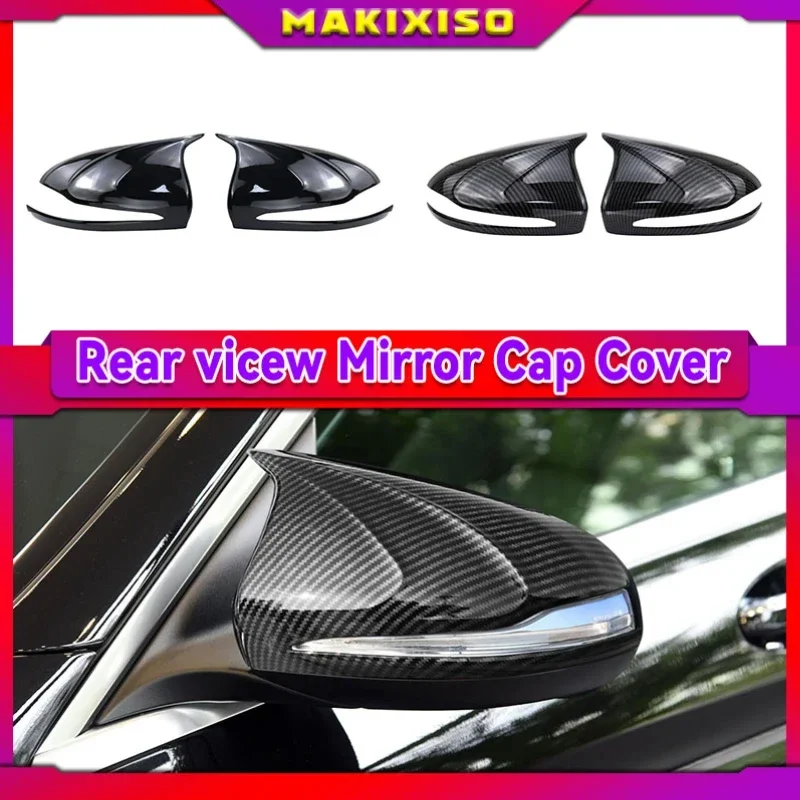 For Mercedes-Benz C-class W205 E-class W213 GLC-class X253 S-class W222 ABS bright black car rearview mirror cover trim LHD