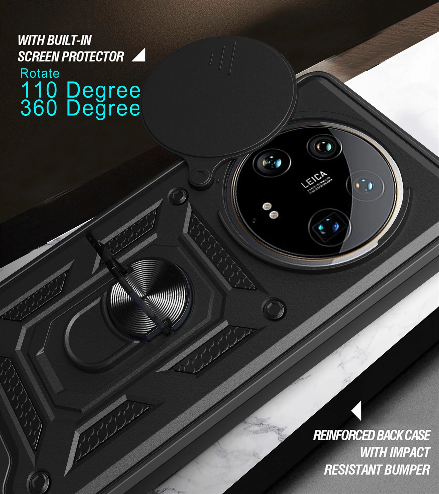 Shockproof Case For Xiaomi14 UItra Camera Protection Phone xiaomi14 UITRA Slide Lens Protect Cover Magnetic Car Holder