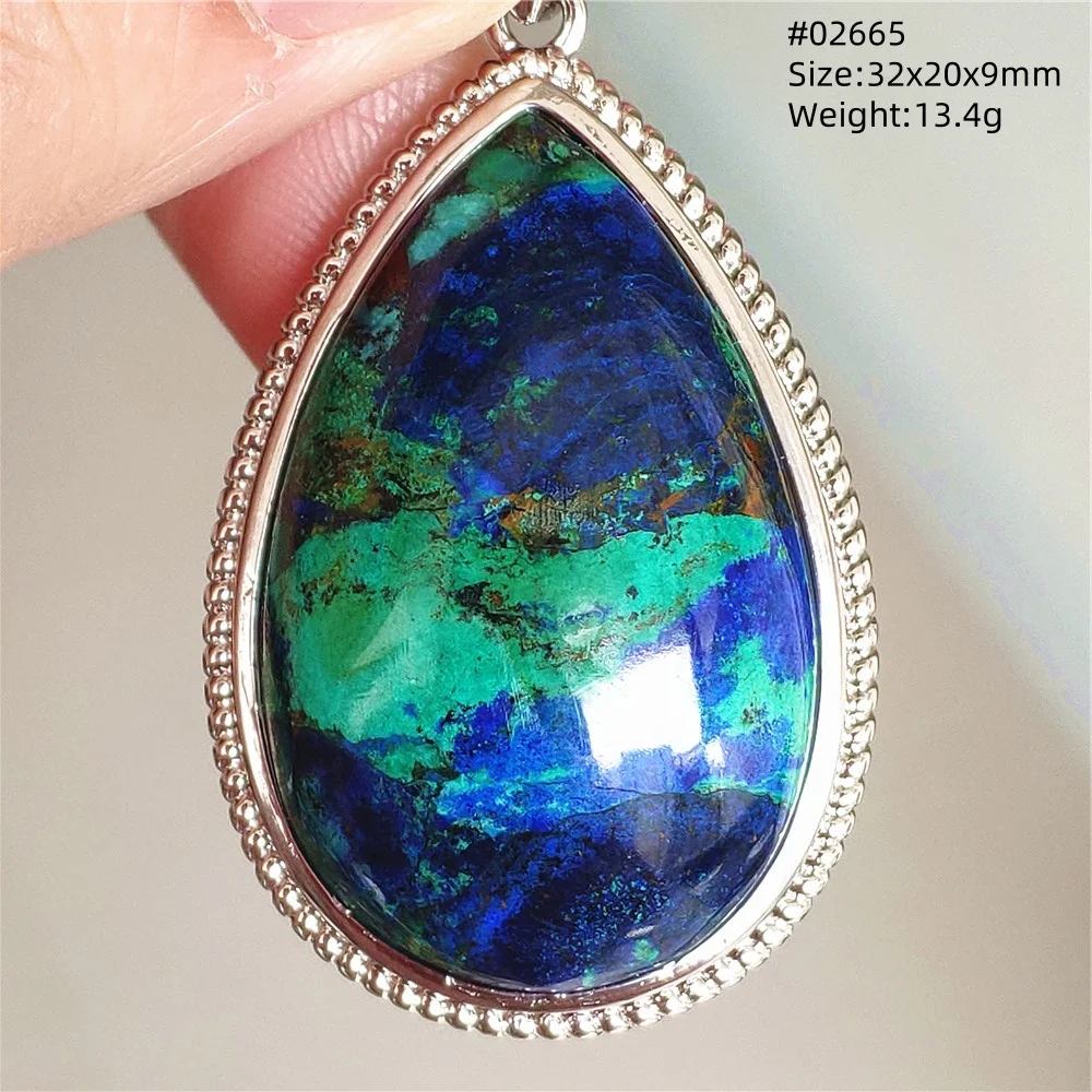 Natural Azulite Blue Lapis Lazuli Green Malachite Pendant Rare Healing Stone Women Men Beads Water Drop Healing Necklace AAAAAA