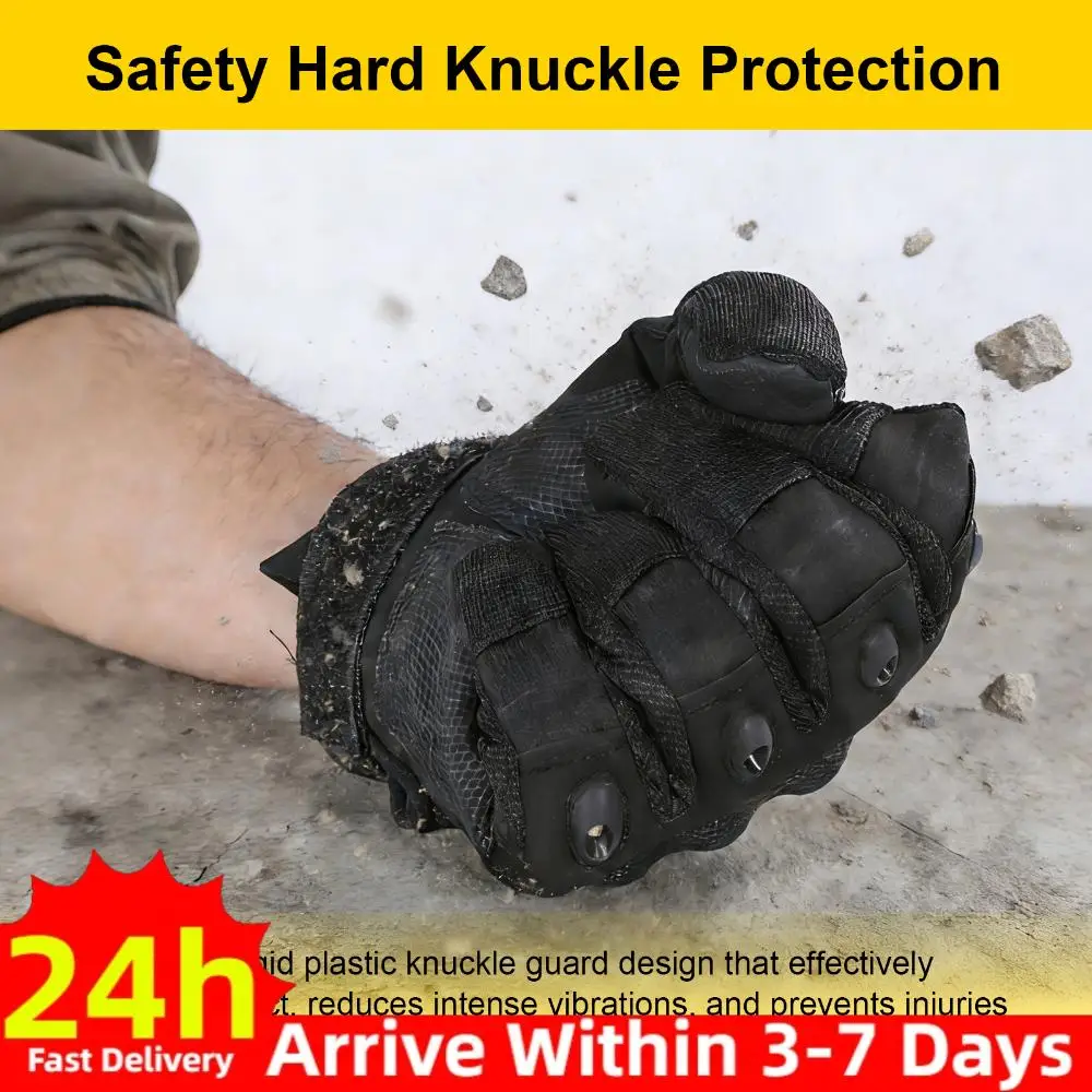 

Bike Gloves for Men Women Touchscreen Full Finger Gloves with Hard Knuckle & Adjustable Wrist for Airsoft Paintball Range Work