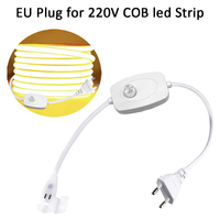 EU Plug with Dimmer Switch for 220V COB LED Strip