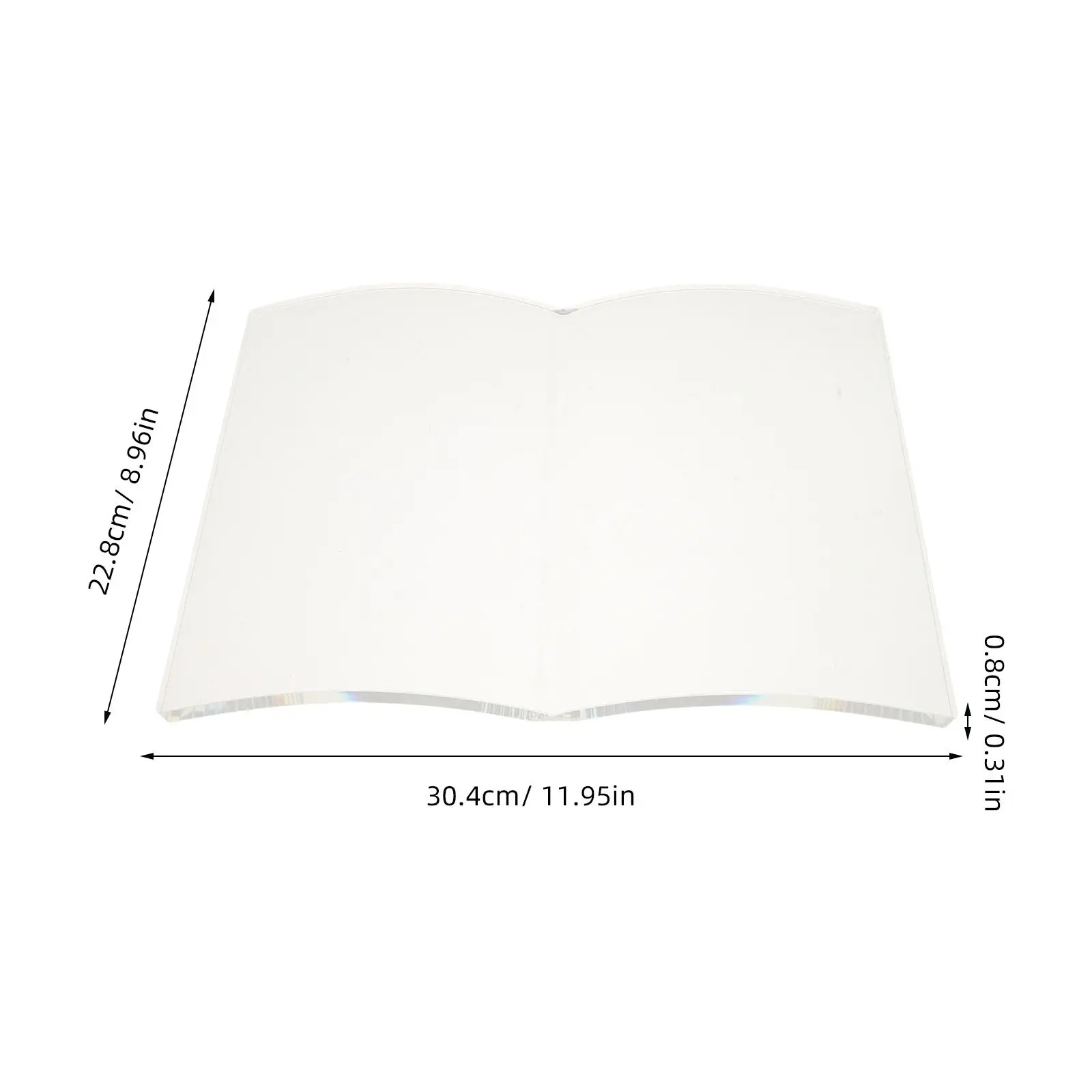 Acrylic Book Weight 8Mm Clear Open Book Shaped Page Holder Hands-Free Reading Press for Cookbooks Textbooks Sheet Music