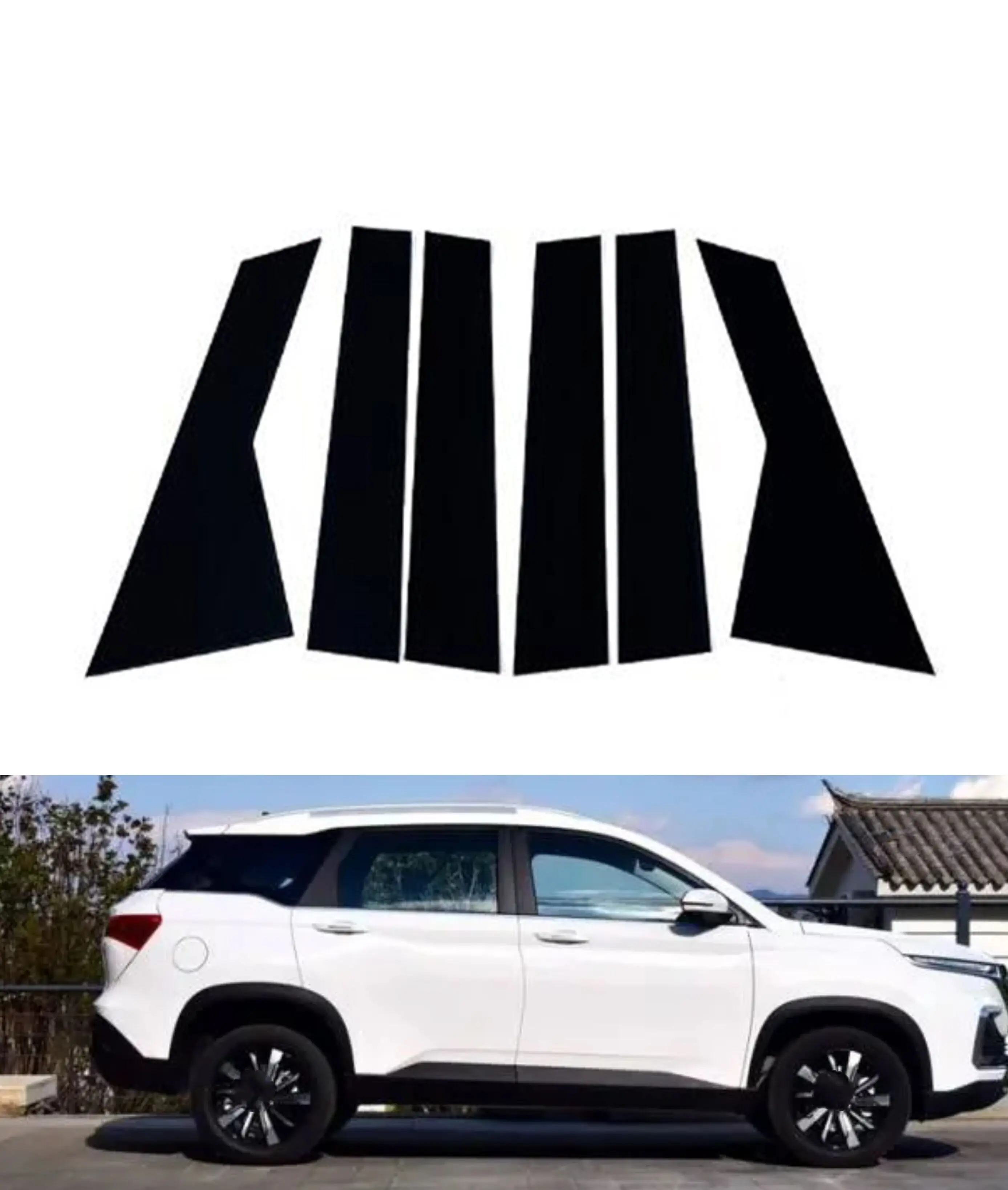 

6Pcs Car Door Window Pillar Posts Trim Covers Sticker For Baojun 530 CN202S for Chevrolet Captiva 2019 2020 2021 2022 2023