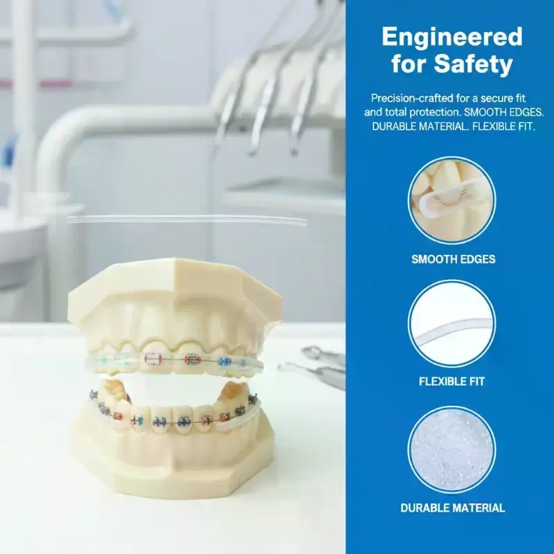 Dental Bracket Protector Sleeve for Braces Comfort Shield Anti Scratch Soft Strip for Sensitive Mouth During  2/4Pcs