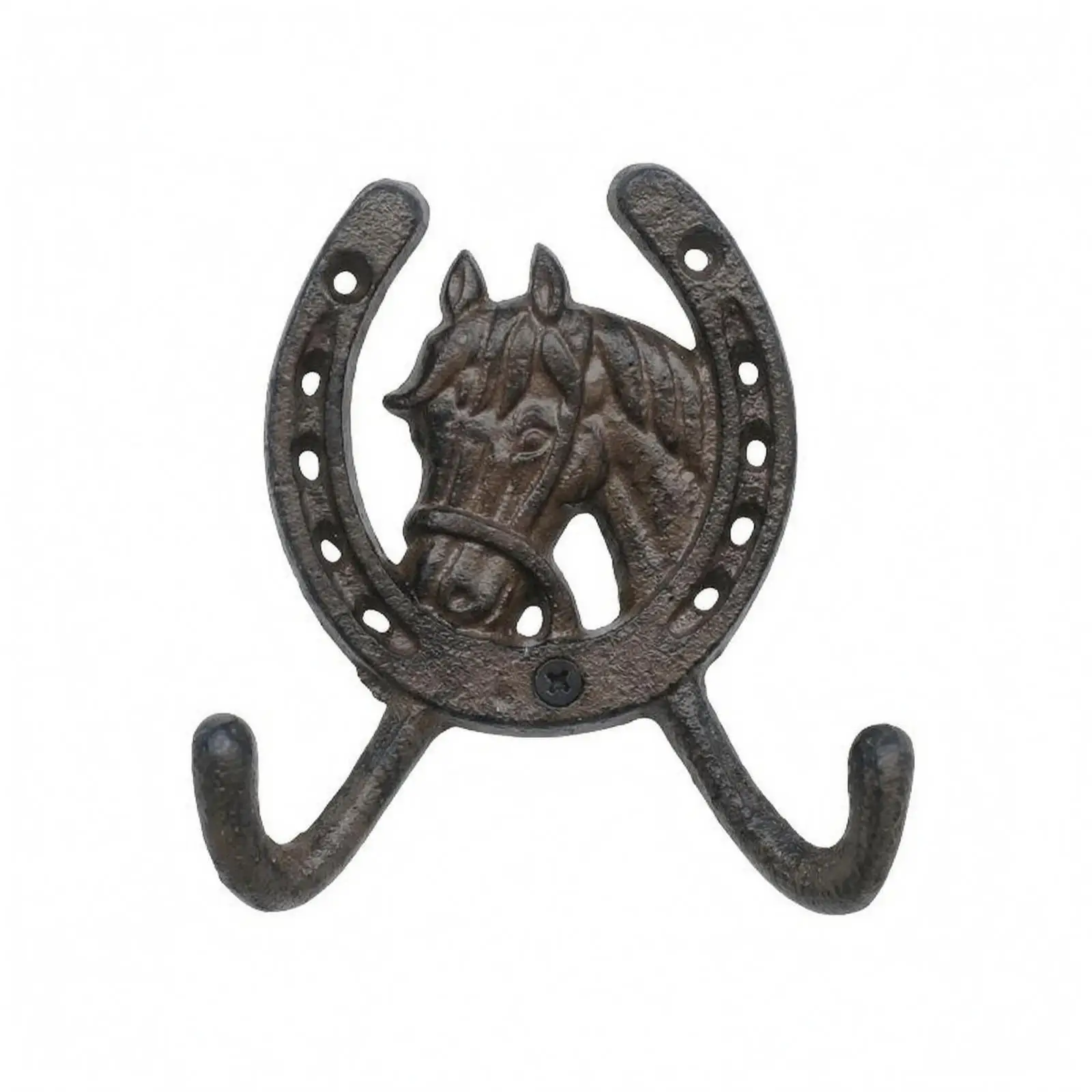 Curved Wall HookTextured Finish Cast Iron Wall Hook Antique Style Home Fixture for Entryway, Hallway