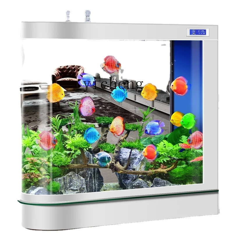 

ZK Light Luxury Fish Tank Household Living Room Small Water Tank Glass Vertical Screen Ecological Circulation Large Aquarium