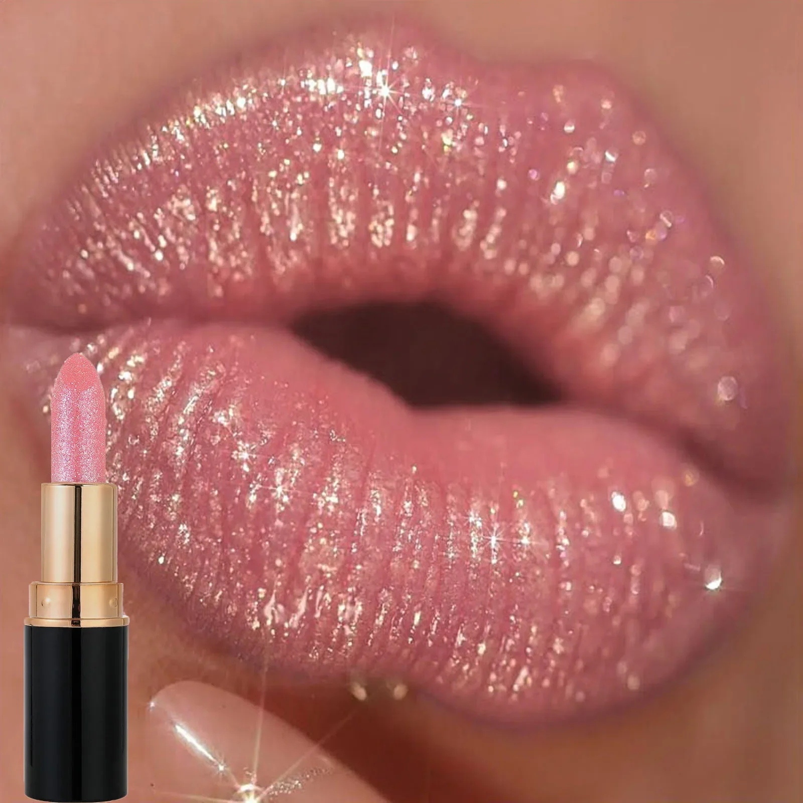 Shiny Diamond Lipstick Pearl Metallic Moisturizing Glitter Lip Tint Balm Waterproof Lasting Nude Lip Gloss Shimmer Sexy Makeup