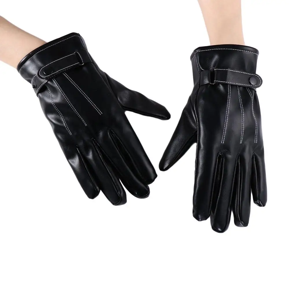 الرجال الحرارية يندبروف الخريف قفازات جلدية قفازات دراجة نارية قفازات كاملة الأصابع القفازات الشاشة