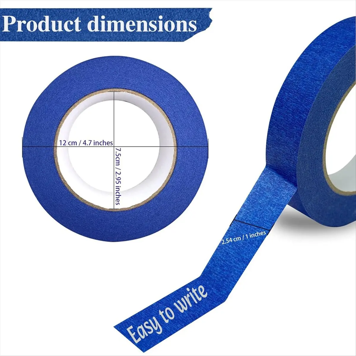 AA77 NEW  Painters Tape 1 Inch Wide, 4-Pack Blue Tape for General-Purpose Use, 1 Inch X 55 Yards X 4 Rolls, 220 Yards in Total