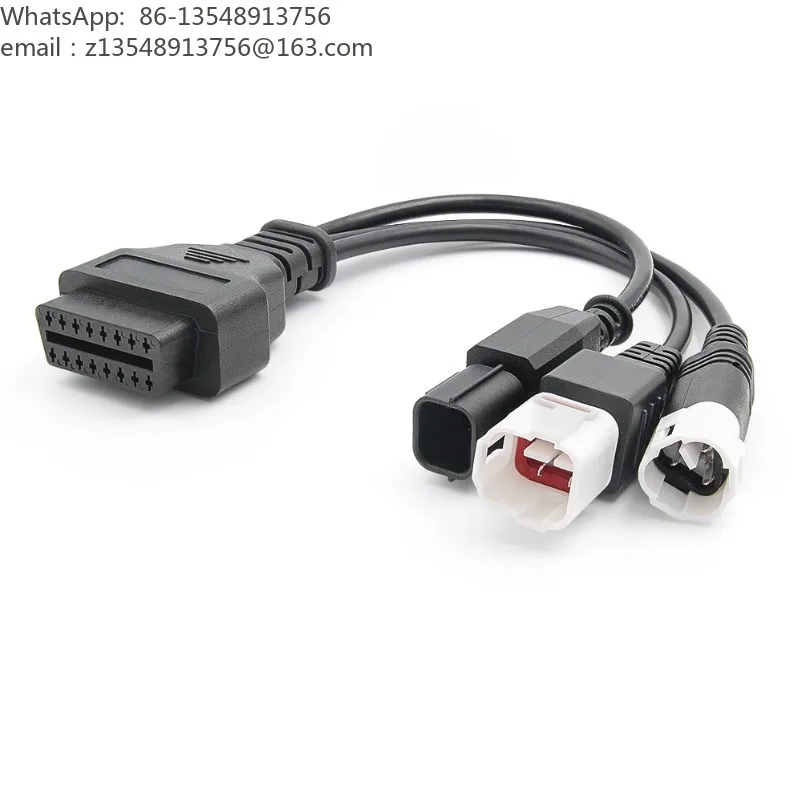 3 + 4pin 6pin to OBD 16pin motorcycle adapter cable