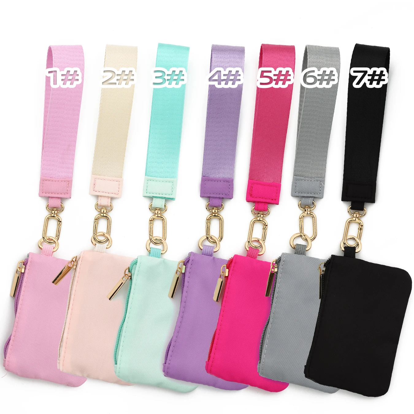 Lulu 2025 Dual Pouch Coin Purse Multi-Functional Nylon Wrist Bag with Zipper Closure Printable Design Convenient for Bank Cards