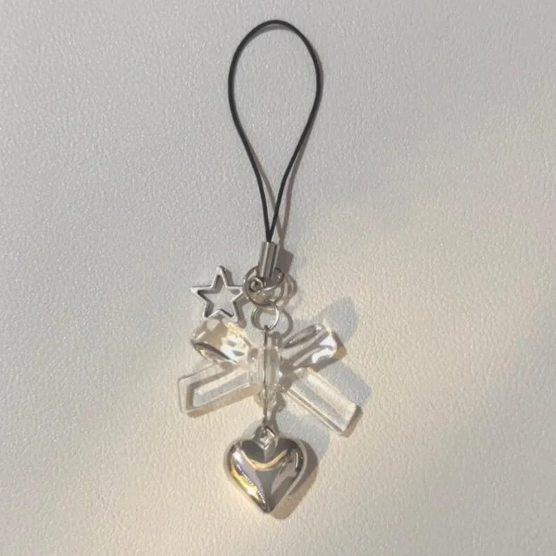 Bow Love Minimalist Romantic Aesthetics Keychain Phone Acce…