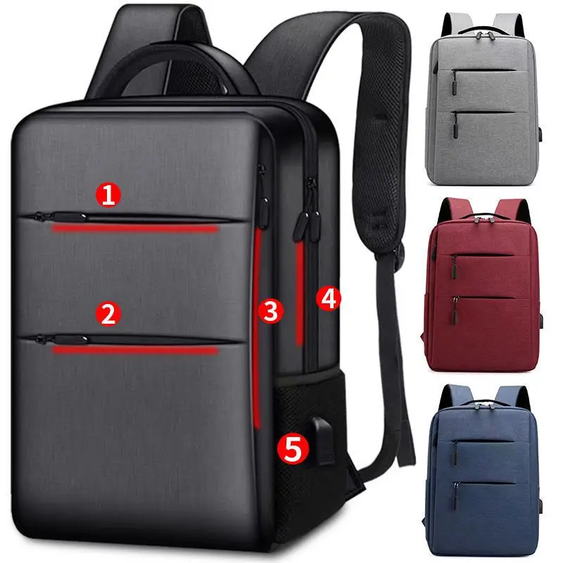 Mochila impermeável de negócios para homens, Mochila Anti-Ladrão Multifuncional, Carregamento USB, Novo, Fit, 18 \