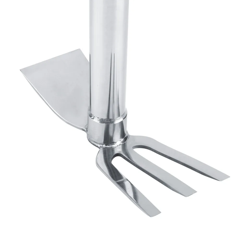 Practical Stainless Steel Mini Rake Silver Rust Proof Short Claw Rake Multifunction Bend Proof Garden Cultivator