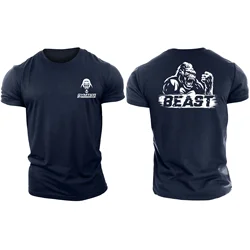 Camiseta de algodón con estampado de Beast Gorilla para hombre, camiseta informal de manga corta de alta calidad para gimnasio, Top musculoso, chico resistente