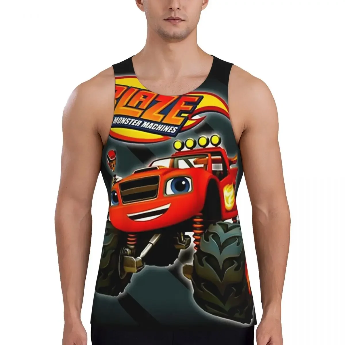 Quick Dry Blaze And The Monster Machines Gym Tank Muscle Sleeveless Shirt Bodybuilding Breathable Vest