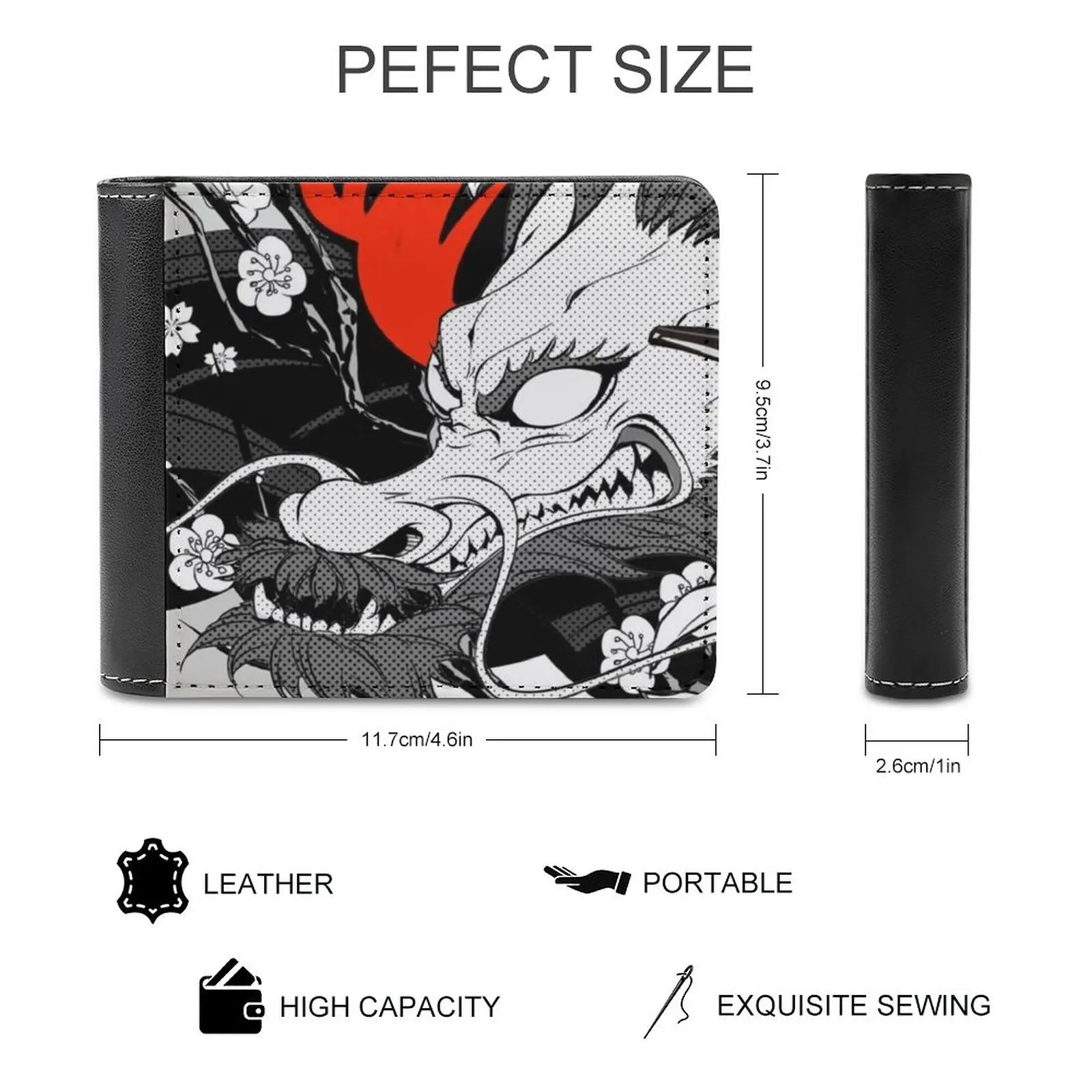 Persona 5-Fox-Fondo de ataque completo, billetera de cuero para hombre, monedero personalizado, regalo del Día del Padre, Persona 5 Persona