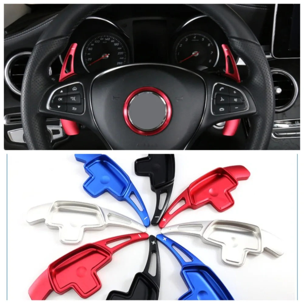 

2 шт. алюминиевый автомобильный руль, удлинитель переключения передач для Mercedes Benz A B C E GLE Class W176 W205 W246 C117 W218