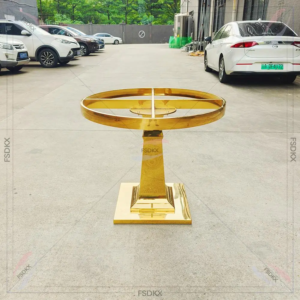 Elegant Gold Round Display Cake Table For Wedding Party