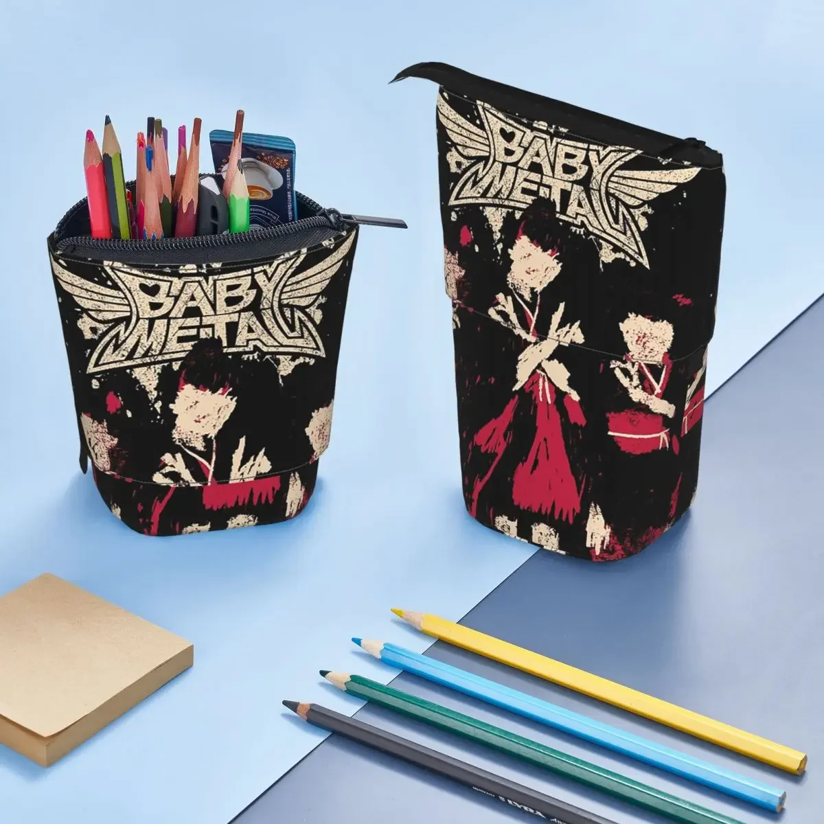 The Babymetal Tour Reversible Pencil Case for Students School Pen Box Pencil Bag Stationery Supplies Pen Holder Bag