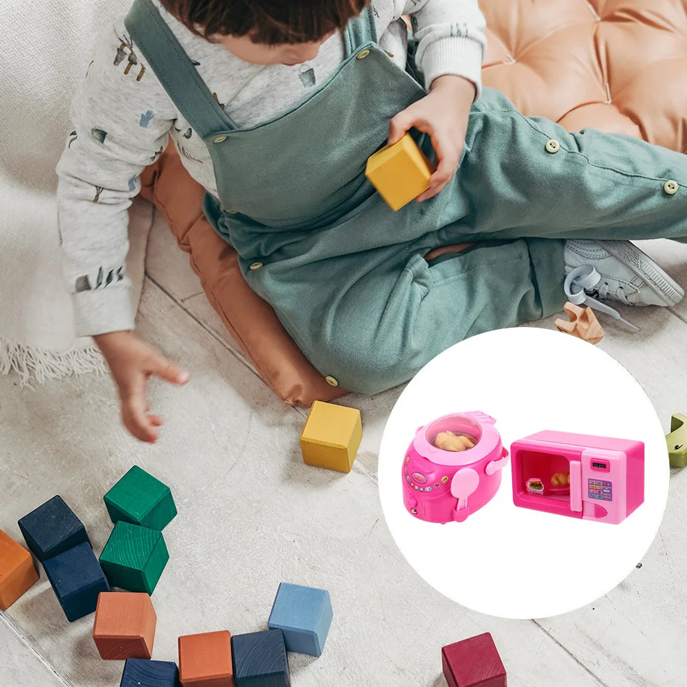 

2Pcs Mini Small Appliance Play Set for Kids Smooth Safe Fun Home Kitchen Roleplay Game Creative Learning Gift Play House Toy