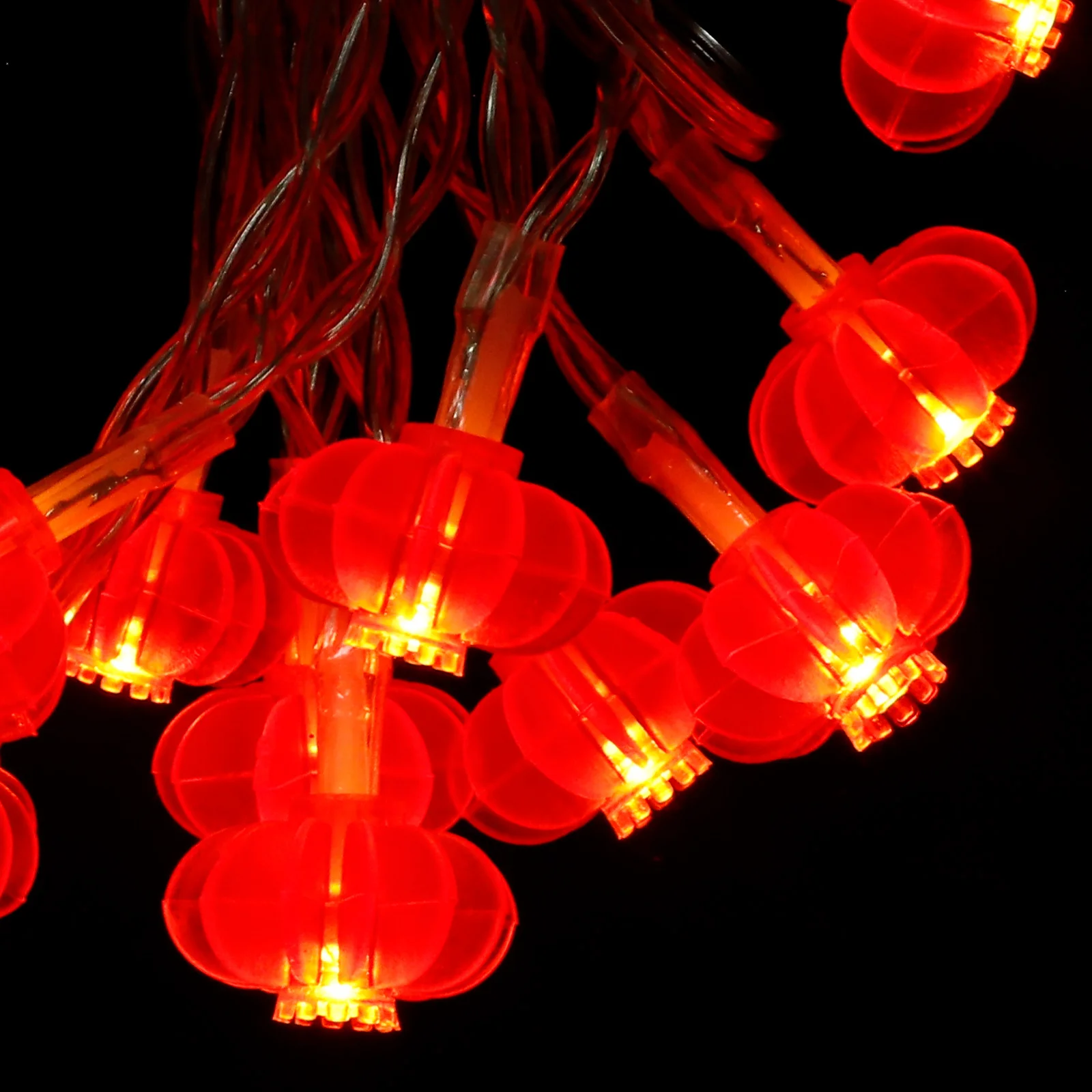 

1Pcs LED Lantern String Light 6cm Red High Brightness Low Power Consumption New Year Christmas Festival Decoration USB Plug
