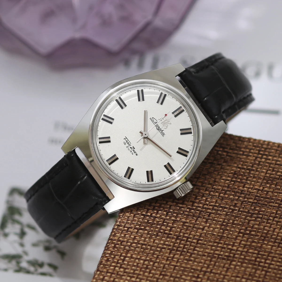 ヴィンテージ上海 7120 メンズ機械式時計 - 手巻き 36mm、レトロなビジネス & カジュアル スタイル