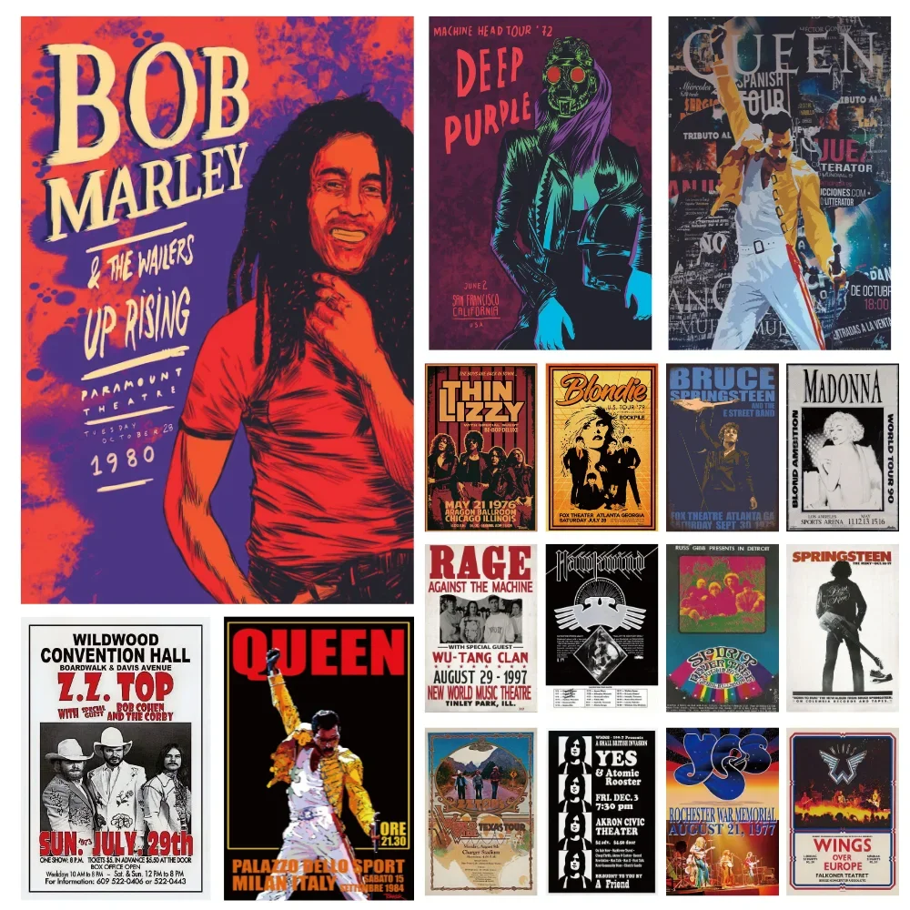 علامة قصدير روك رول كلاسيكية عتيقة ، ملصق موسيقى ، لوحة زخرفية ، لوحة معدنية للرجل ، كهف ، نادي ، منزل ، ديكور جداري #1