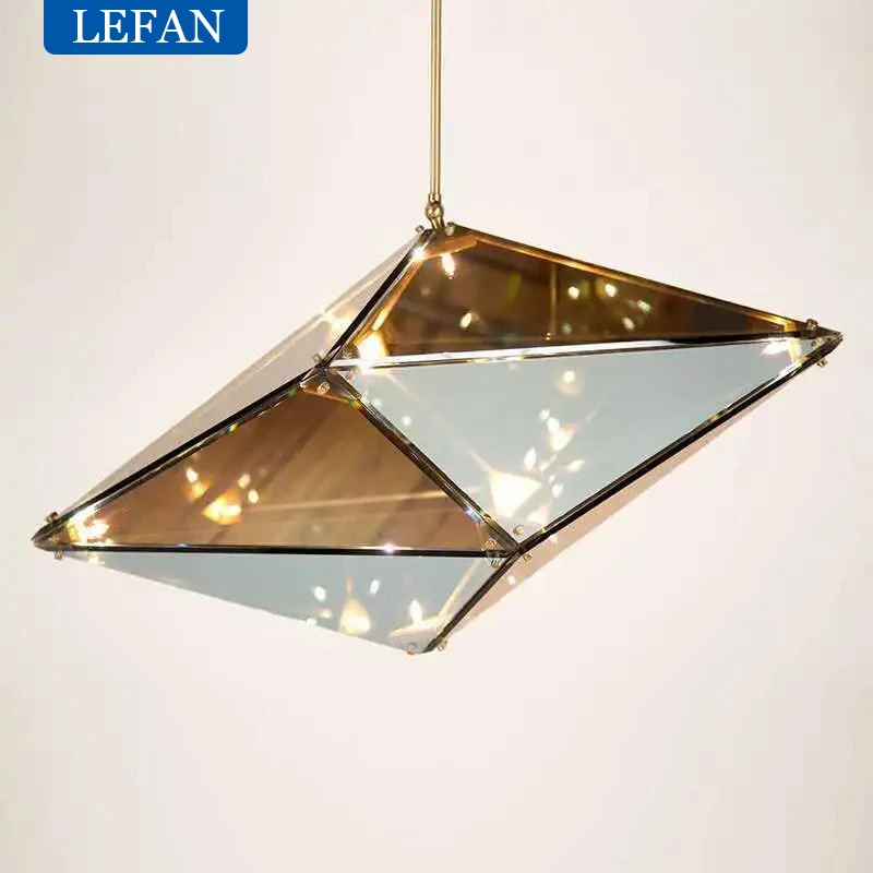 Modern Led Diamond Pendant Lamp Glass Home Decor Chandelier for Living Room Restaurant Hanglamp Luxury Indoor Lighting Fixtures