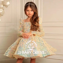 2025 New Gold Elegant Dresses For Girls 1T-14T Baby