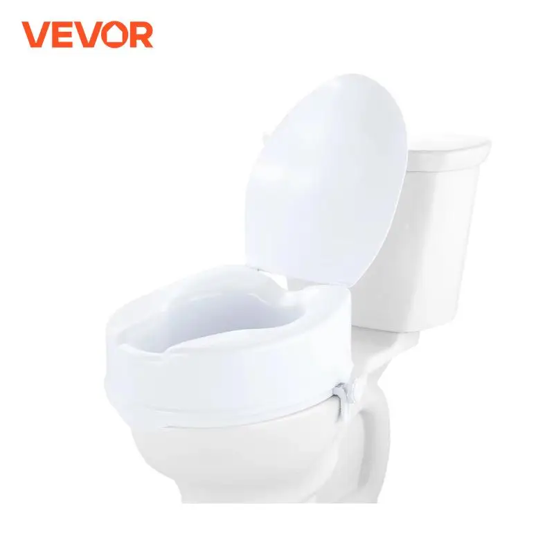 VEVOR Raised Toilet Seat 5inch Height Raised 300 lbs Screw Rod Locking for Elderly Handicap Patient Pregnant Medical