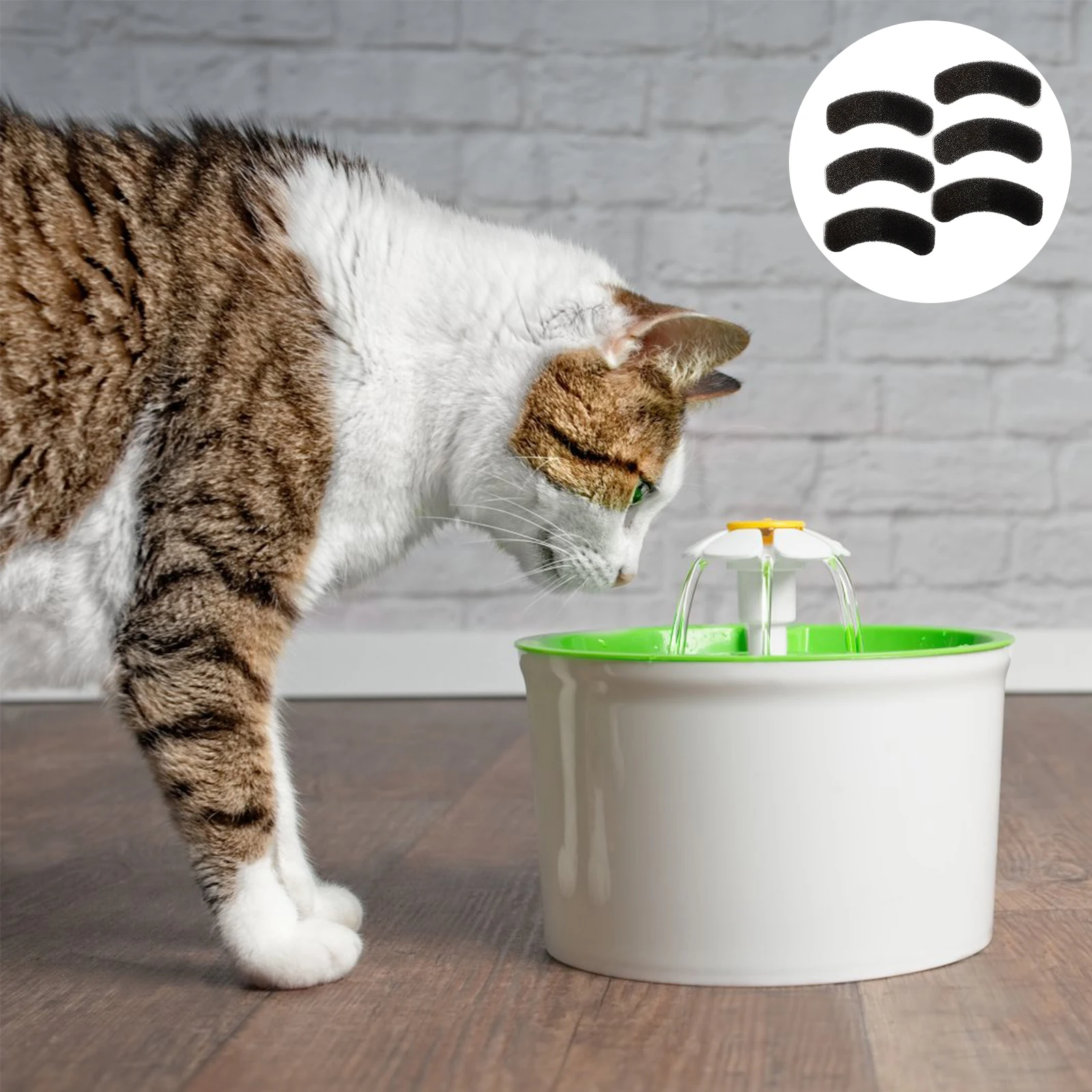 

6pcs Water Fountain Filters Cat Dog Replacement Bubble Cotton Deep Cleaning Filtration Pet Cat Water Fountain Filter Supplies