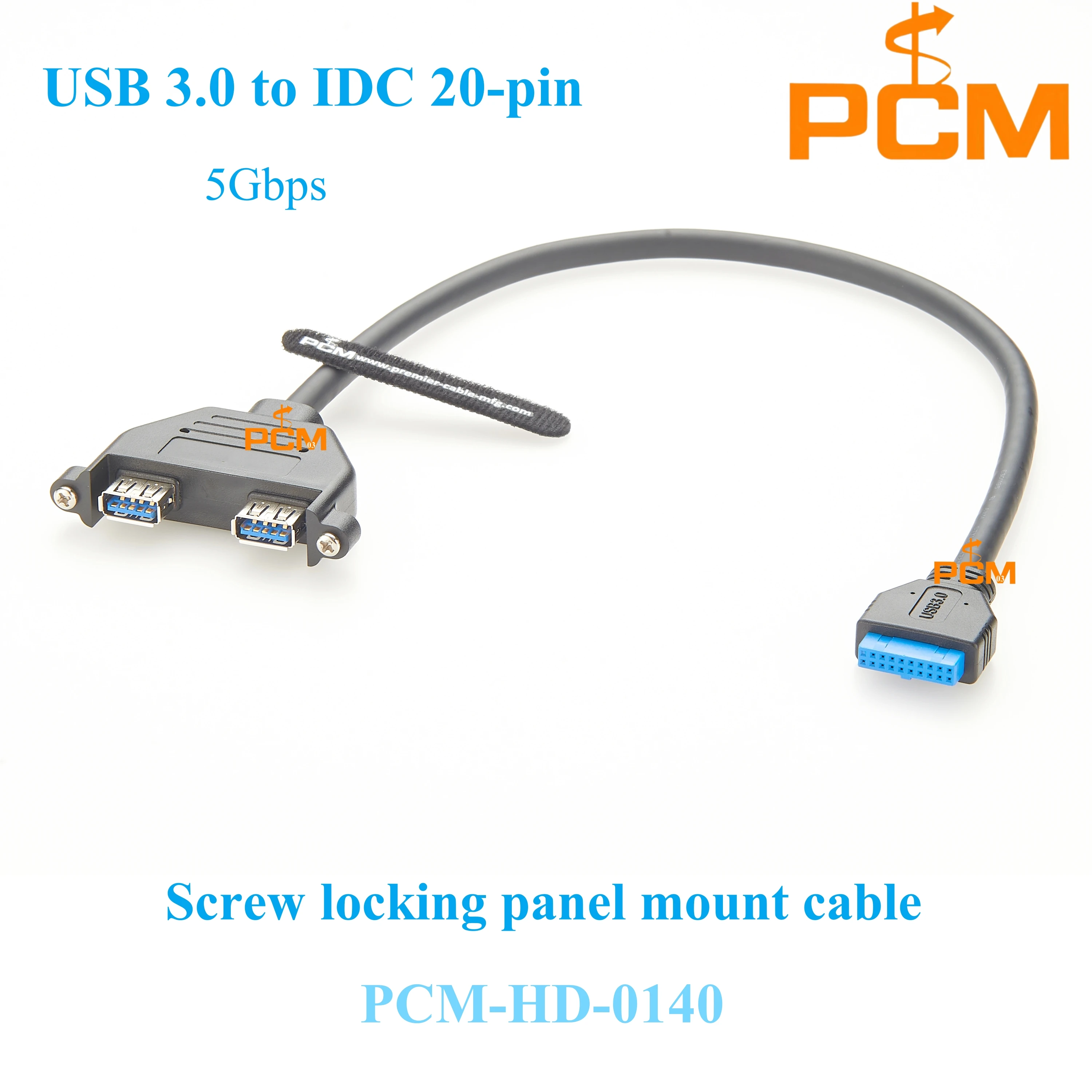 PCI Slot Plate Bracket Cord Wire Motherboard for PC 19pin to 2 ports USB 3.0 Front Panel Header Connector Cable Adapter