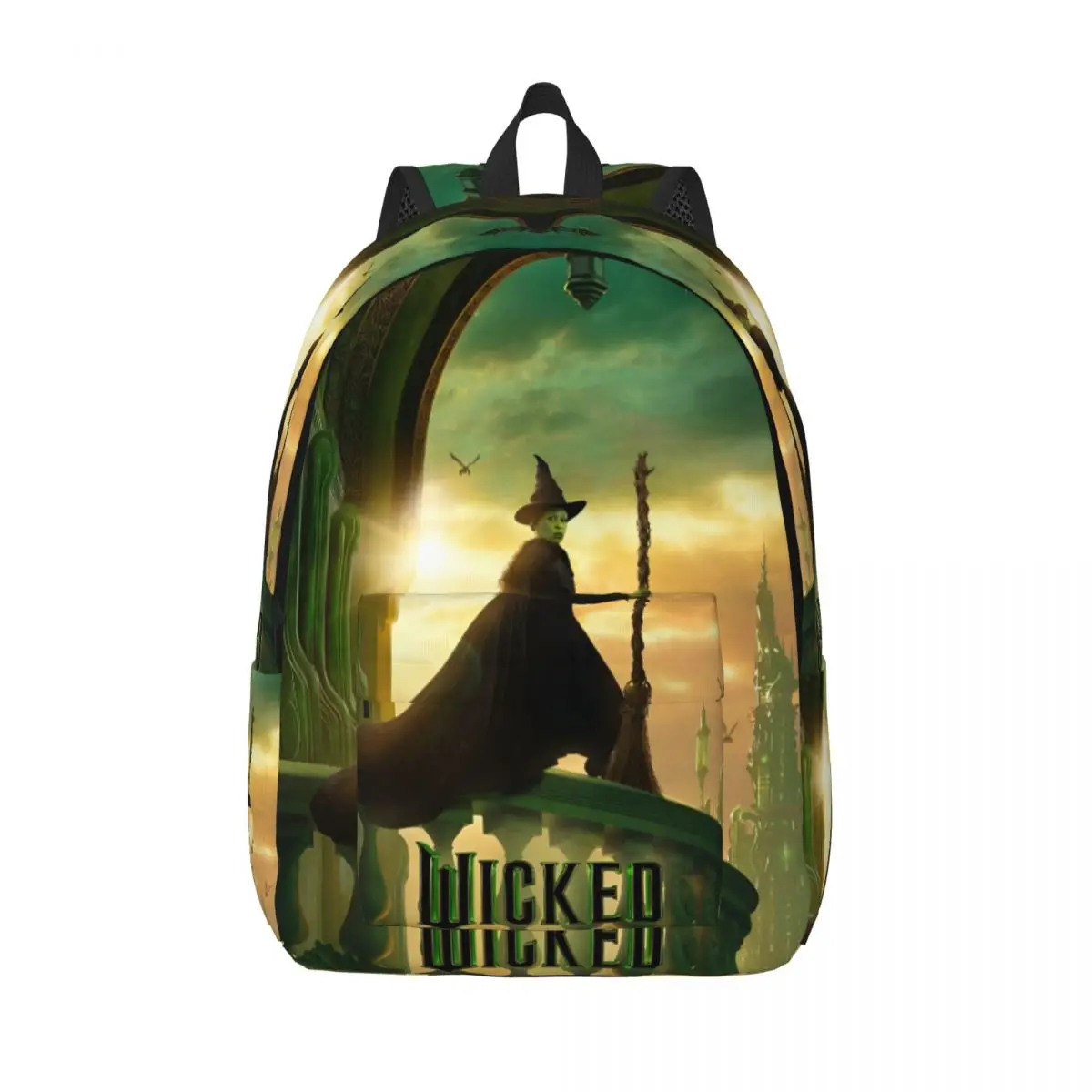 Wicked Elphaba & Glinda Tonal Casual Backpack Lightweight High School Business Magic Movie Daypack Men Women College Canvas Bags