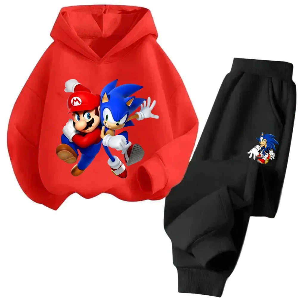 

Fashion Children Clothing Sets For Boys Sonic Hoodies Pants Kids Cartoon Sonic Tracksuits Toddler Clothes Boy Sonic Sets