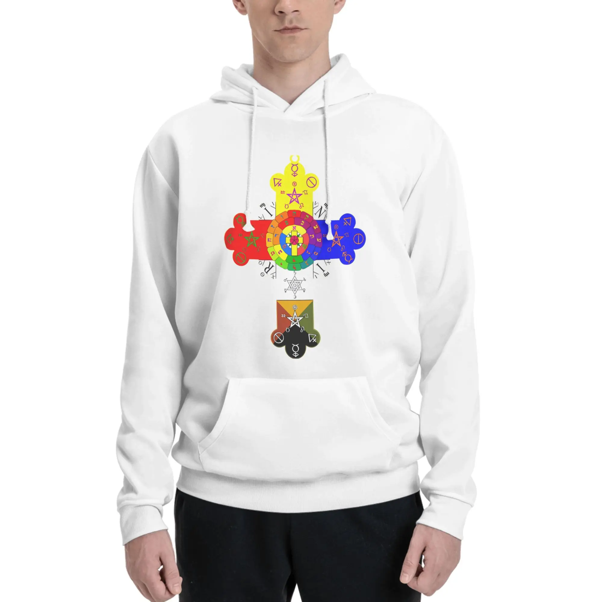 

The Golden Dawn - Rose Cross Fresh Versatile Sweatshirt - Универсальная ветрозащитная и теплая толстовка оверсайз с капюшоном