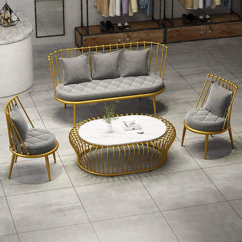 Nordic simple modern living room balcony Internet celebrity sofa chair clothing store negotiation small sofa