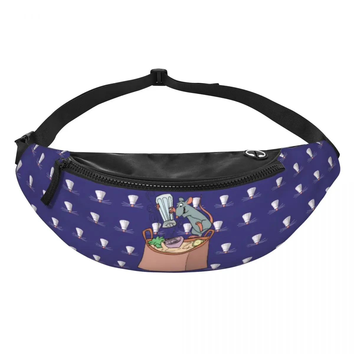 

Поясная сумка-бананка с мультяшным принтом R-Ratatouilles для мужчин и женщин, сумка через плечо для путешествий, кошелек для телефона и денег