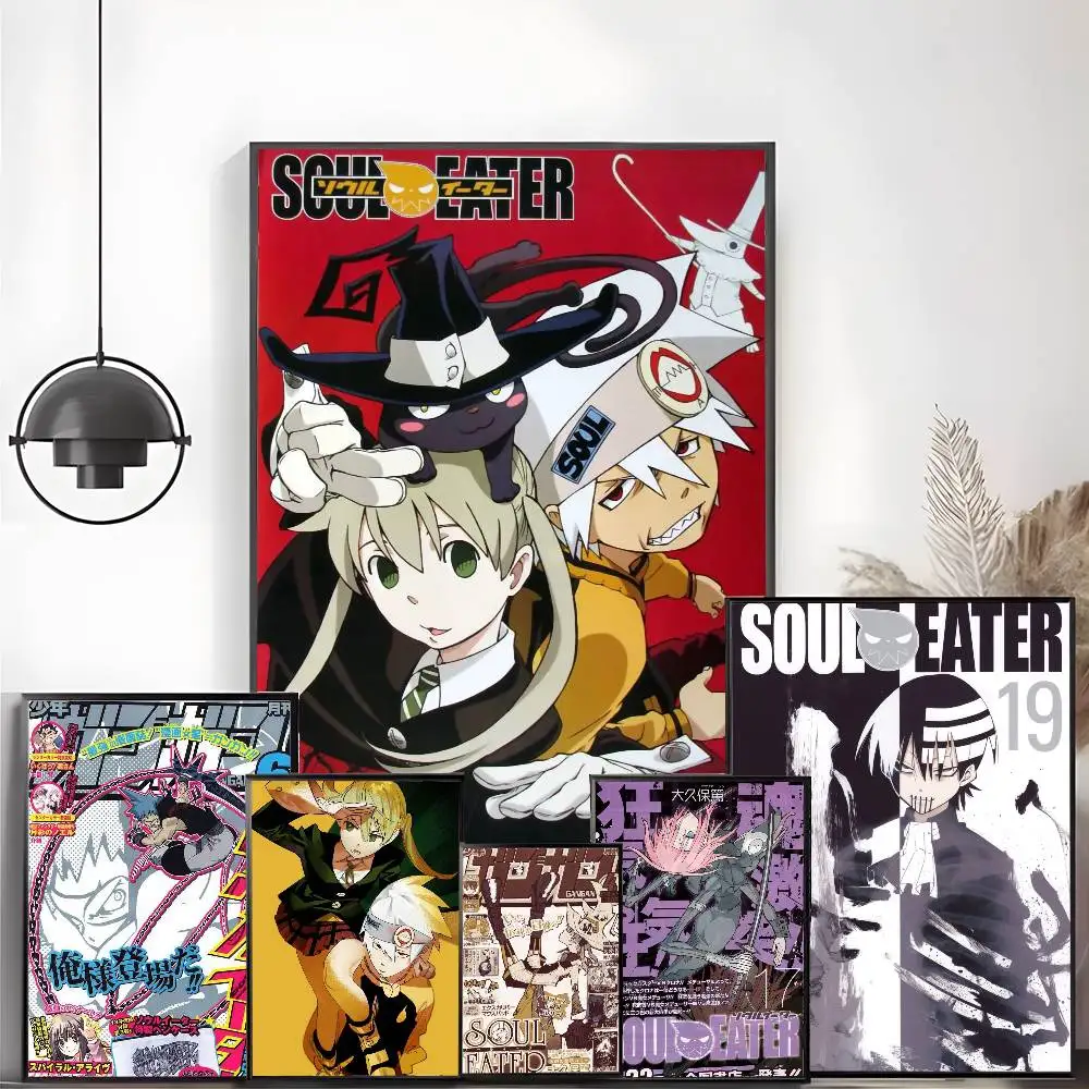 CARTOON S-soul E-Eater Anime Poster High-definition art sticker Self adhesive waterproof home decoration for living room