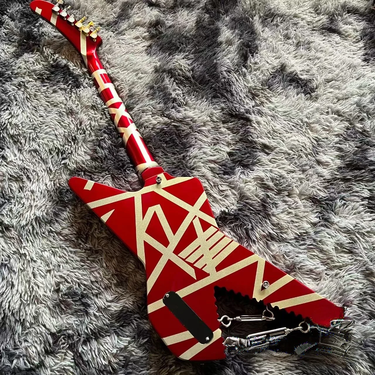 جيتار راندي رودز سيجنتشر فلاينج على شكل حرف V دوبلكس فيباتو جيتار كهربائي منقط #6