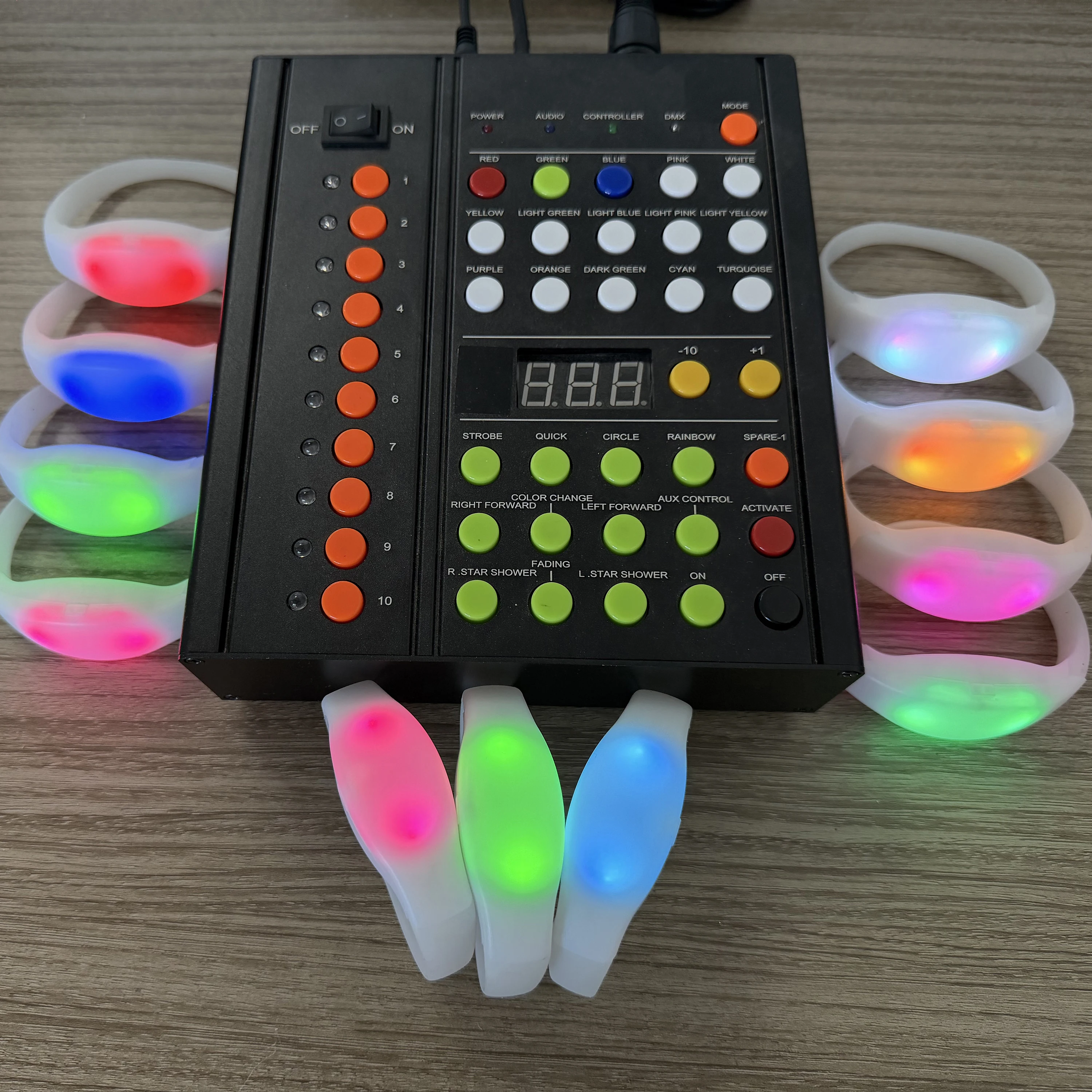 

100-1000pcs/Lot LED Silicone Glow Bracelets with or without 43Keys Remote Control DMX Function Luminous Wristbands Party Event