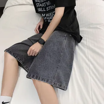 Summer Casual Denim Shorts for Men 5 Summer Men's Casual Jeans Shorts Loose Mid High Waist Fashion Knee Lenght Denim Short Pants Vintage Male New Korean 5