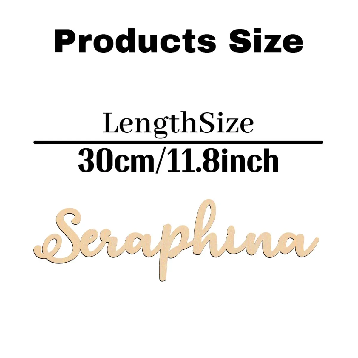 1pc Lovely Seraphina example Customized Name Wooden Decor Laser-Cut Sign Wood Material Holiday Decorations